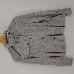 Cabi 6032 Rookie Jacket Size Small Gray With Flecks Zip and Snap